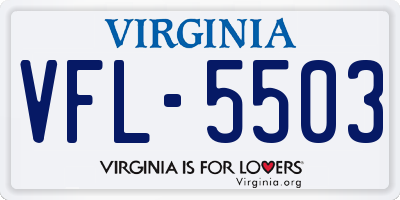 VA license plate VFL5503