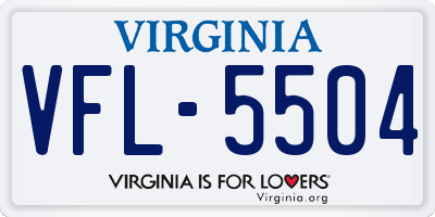 VA license plate VFL5504