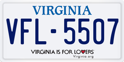 VA license plate VFL5507