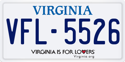 VA license plate VFL5526