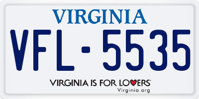 VA license plate VFL5535