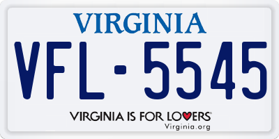 VA license plate VFL5545
