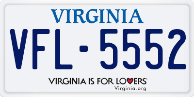 VA license plate VFL5552