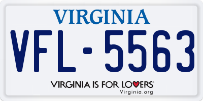 VA license plate VFL5563