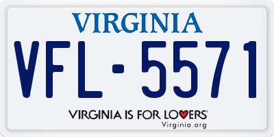 VA license plate VFL5571