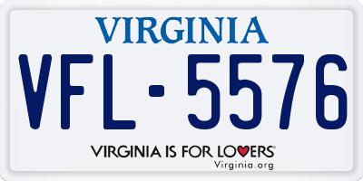 VA license plate VFL5576