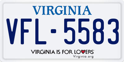 VA license plate VFL5583