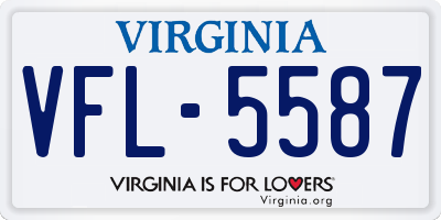 VA license plate VFL5587