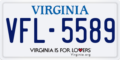 VA license plate VFL5589