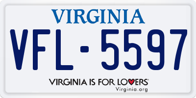 VA license plate VFL5597
