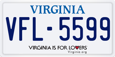 VA license plate VFL5599