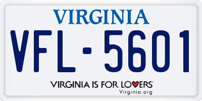 VA license plate VFL5601