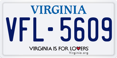 VA license plate VFL5609