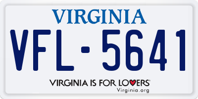 VA license plate VFL5641