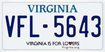 VA license plate VFL5643