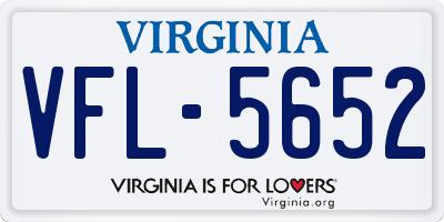 VA license plate VFL5652