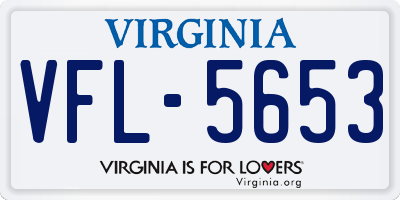 VA license plate VFL5653