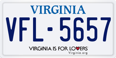 VA license plate VFL5657