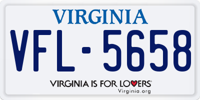 VA license plate VFL5658