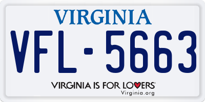 VA license plate VFL5663