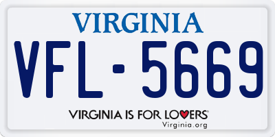 VA license plate VFL5669