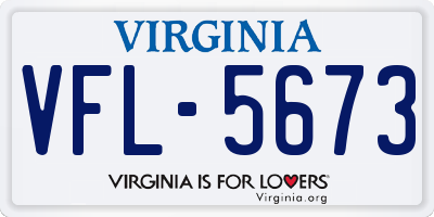 VA license plate VFL5673
