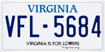 VA license plate VFL5684