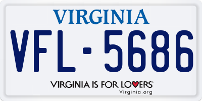 VA license plate VFL5686
