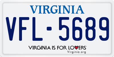 VA license plate VFL5689