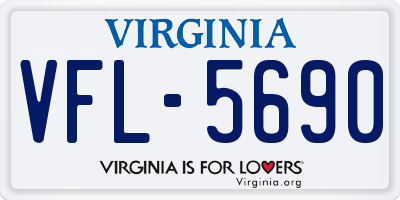 VA license plate VFL5690