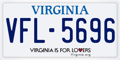 VA license plate VFL5696
