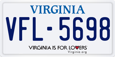 VA license plate VFL5698