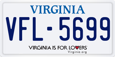 VA license plate VFL5699