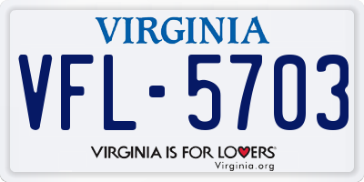 VA license plate VFL5703