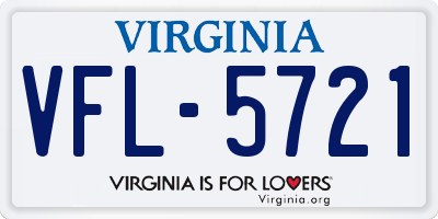 VA license plate VFL5721