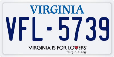 VA license plate VFL5739