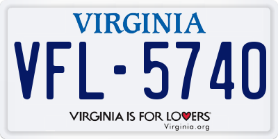 VA license plate VFL5740