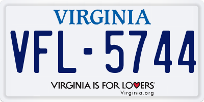 VA license plate VFL5744
