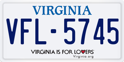 VA license plate VFL5745