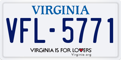 VA license plate VFL5771