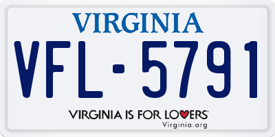VA license plate VFL5791