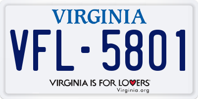 VA license plate VFL5801