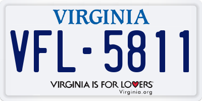 VA license plate VFL5811