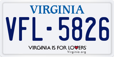 VA license plate VFL5826