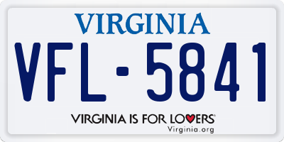 VA license plate VFL5841