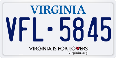 VA license plate VFL5845