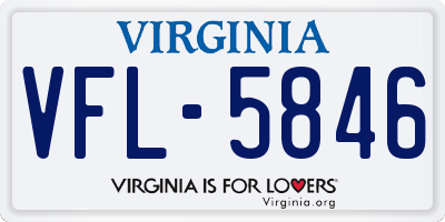 VA license plate VFL5846