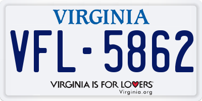 VA license plate VFL5862
