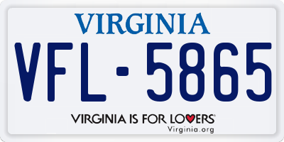 VA license plate VFL5865
