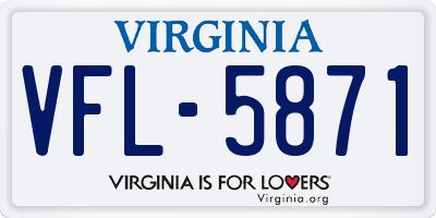 VA license plate VFL5871